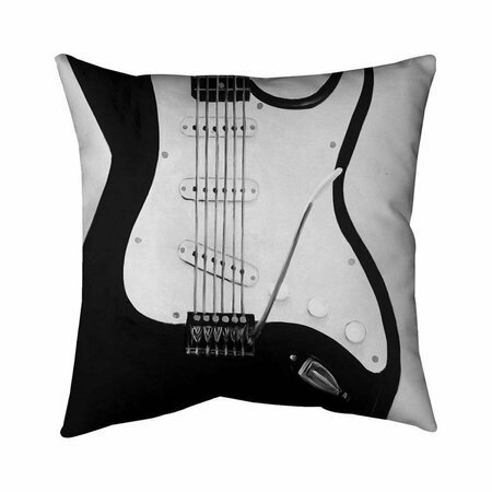 BEGIN HOME DECOR 20 x 20 in. Black Electric Guitar-Double Sided Print Indoor Pillow 5541-2020-MU30